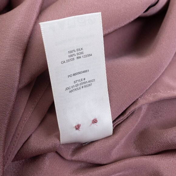 Aritzia Babaton Academy 100% Silk Blouse Button Up Red Willow Mauve Pink - Picture 10 of 13